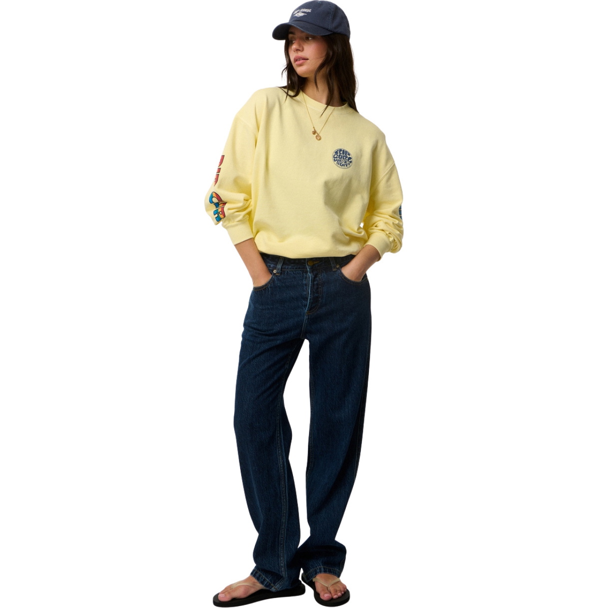 2026 Rip Curl Womens Stephanie Gilmore Heritage Oversized Fleece 0EJWFL - Soft Yellow